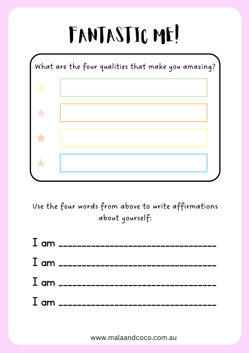 FANTASTIC ME - FREE PRINTABLE