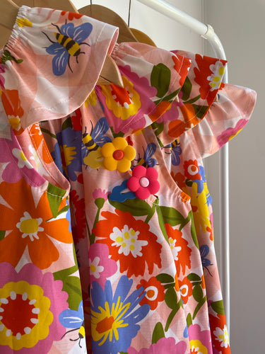 Bee-Happy Flutter Sleeve Dress