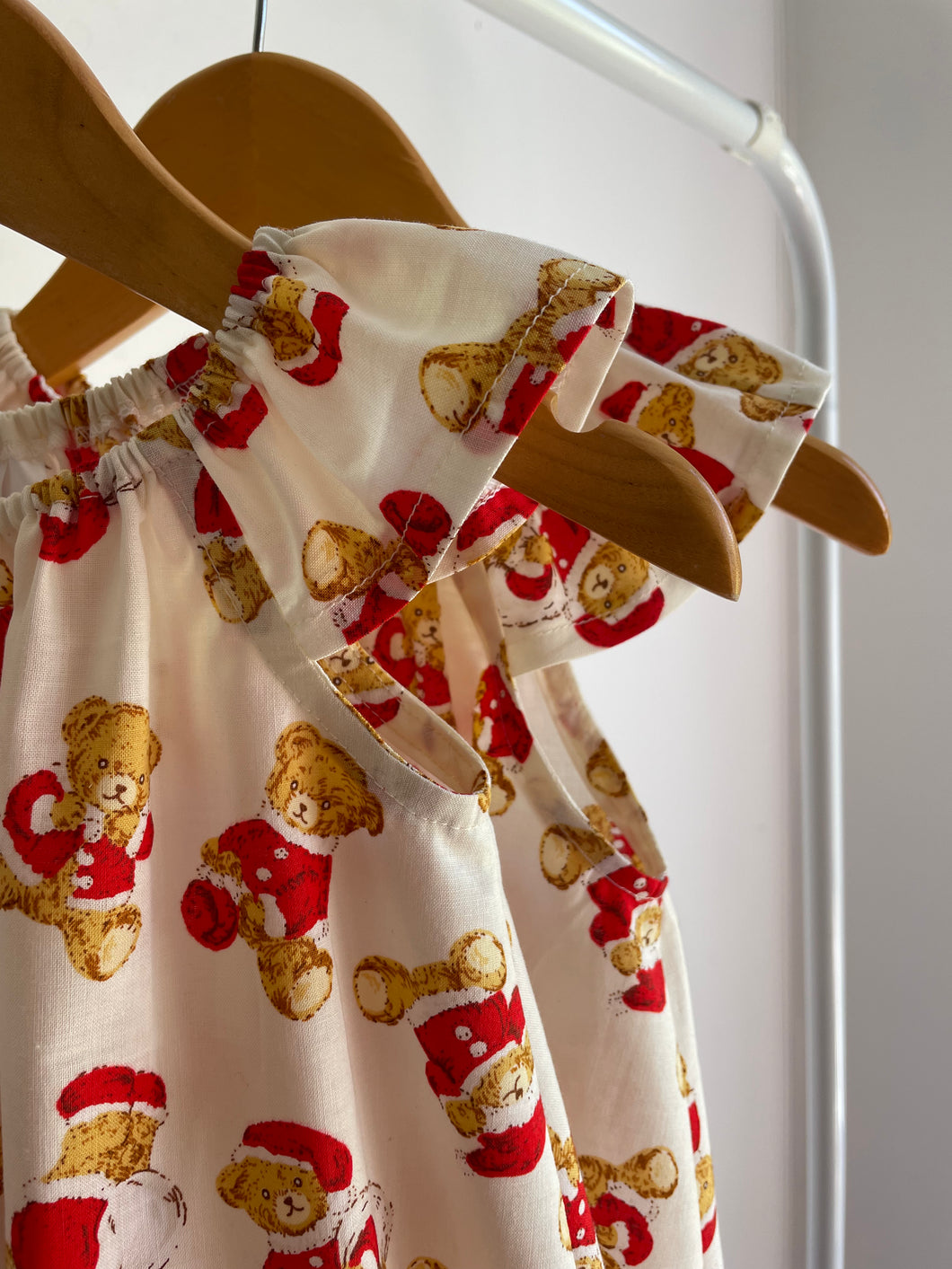 Santa's Teddy - Flutter Sleeve Dress