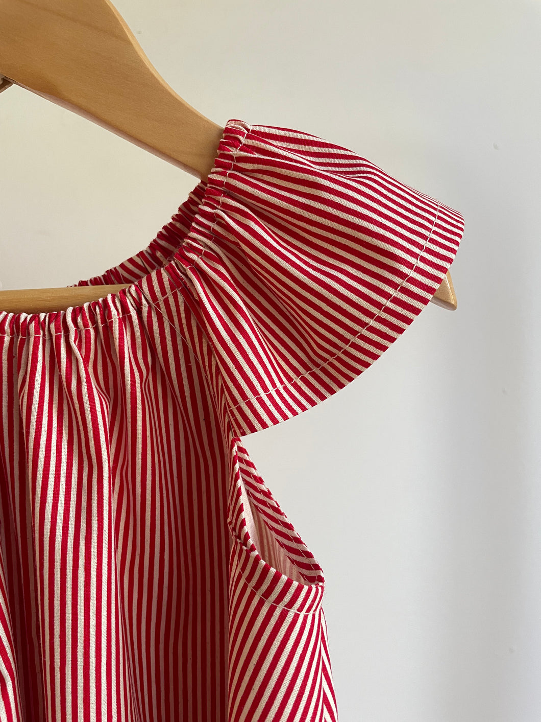 Candy Cane Stripe - Flutter Sleeve Dress