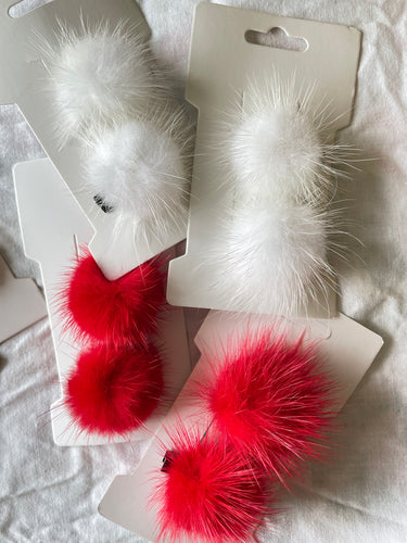 Piggy Tail PomPoms - Pair