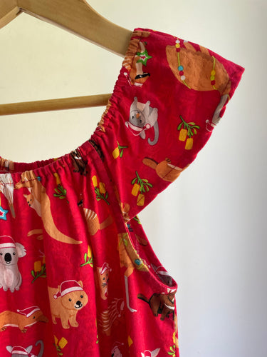 Aussie Christmas - Flutter Sleeve Dress