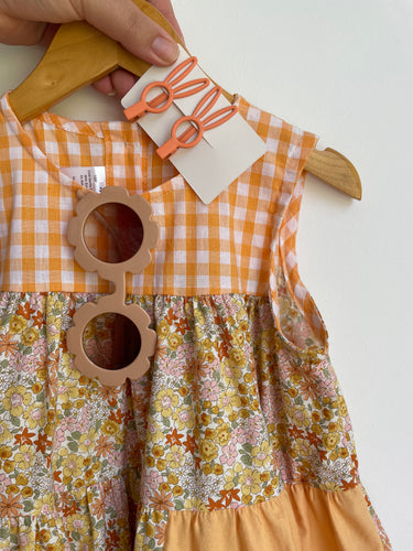 ‘Tabitha’ - Orange Tiered Smock